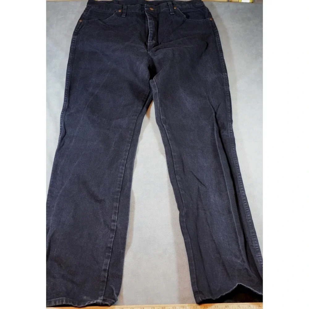 Wrangler Jeans Mens 36x36 Black Cowboy Cut Original Fit Straight Leg 13MWZ